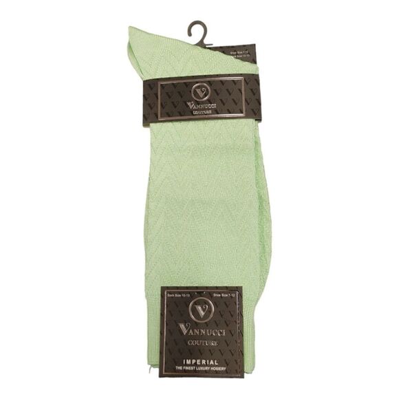 MEN'S VANNUCCI COUTURE IMPERIAL MINT NYLON FASHION DRESS SOCK. - Picture 1 of 2